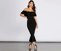 Ready And Ruffled Midi Dress