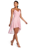 Aura Lace High Low Skater Dress