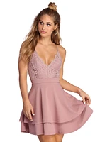 Layered Lace Skater Dress