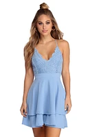 Layered Lace Skater Dress