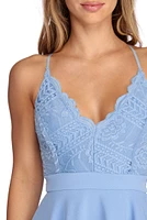 Layered Lace Skater Dress