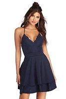 Layered Lace Skater Dress