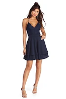 Layered Lace Skater Dress