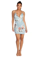 Fab Floral Lace Back Mini Dress