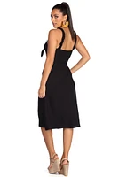 Button Up Ruffles Midi Dress