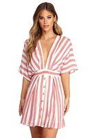 Buttoned Up Stripes Dress
