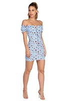 Smocked Florals Mini Dress