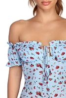 Smocked Florals Mini Dress