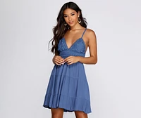 Casual Cutie Linen Skater Dress