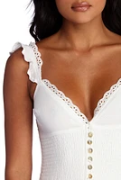 Heaven Sent Button Front Mini Dress