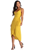 Ladies Who Brunch Wrap Midi Dress