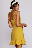 Charming Ruffles Wrap Dress