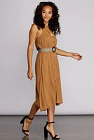 Beautifully Buttoned Midi Dress