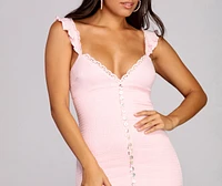Heaven Sent Button Front Mini Dress