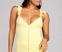 Heaven Sent Button Front Mini Dress