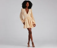 Spring Fling Floral Chiffon Ruffle Dress