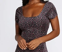 Floral Dream Corduroy Mini Dress