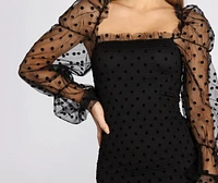 Posh Polka Dot Smocked Mini Dress