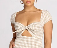 Smocked Sweetheart Gingham Mini Dress