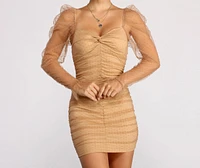 Everyone's Sweetheart Puff Sleeve Mini Dress