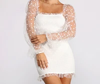Posh Polka Dot Smocked Mini Dress