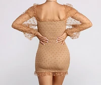 Posh Polka Dot Smocked Mini Dress