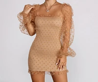 Posh Polka Dot Smocked Mini Dress