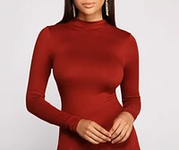 All About Knit Mock Neck Mini Dress