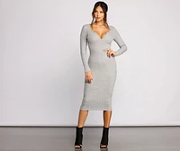 Keepin' Knit Simple Ribbed Midi Dress