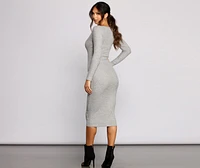 Keepin' Knit Simple Ribbed Midi Dress