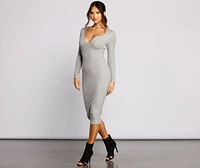 Keepin' Knit Simple Ribbed Midi Dress