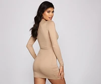 Sporty-Chic Long Sleeve Mini Dress