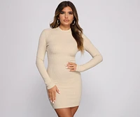 Basic Babe Ribbed Knit Mini Dress