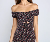 Floral Romance Ruched Mini Dress