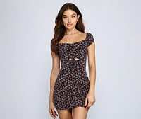 Floral Romance Ruched Mini Dress