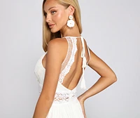 Stylish Girl Summer Crochet Maxi Dress
