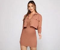 Casually Chic Ribbed Knit Mini Dress