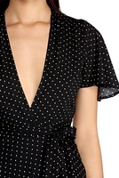Polka Dot High Low Wrap Dress