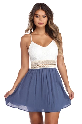 Crochet Lace Mini Dress