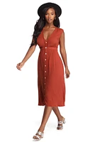 Beauty Linen Midi Dress