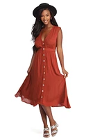 Beauty Linen Midi Dress