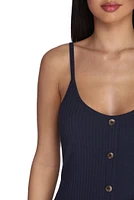 Button Knit Up Mini Dress