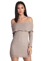 Cutie Cable Knit Mini Dress
