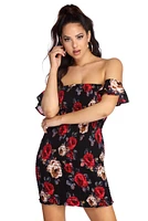 Smocked Over Florals Mini Dress