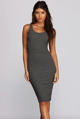 Strike Stripes Midi Dress