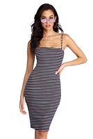Sassy Stripes Midi Dress