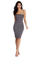 Sassy Stripes Midi Dress