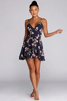 Wrapped Florals Skater Dress