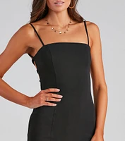 Denim Spirit Tie-Back Mini Dress