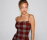 Pretty Plaid Mini Dress
